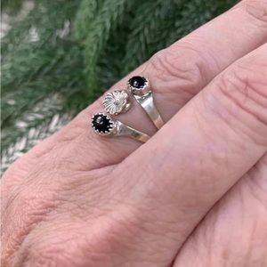 Onyx Sterling Silver Ring  ~ Size 7 adjustable NWT Made In The USA